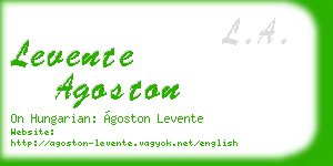 levente agoston business card